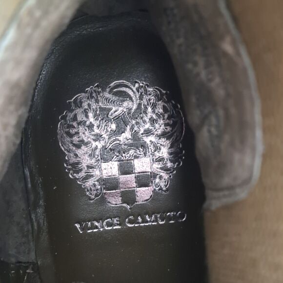 Vince Camuto Dendra Utility Green Suede Wedge Gore Boots Ankle Heeled 40 9 - Picture 8 of 13